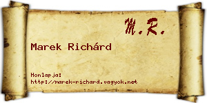 Marek Richárd névjegykártya
