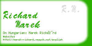 richard marek business card